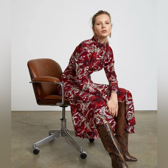 A.L.C. Isabella Floral Printed Long Dress Size 6 - Picture 10 of 10